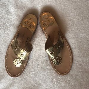 Jack Rogers - Hamptons Metallic Leather Sandals